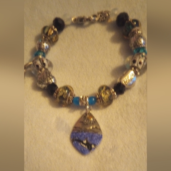 Orca Killer Whale Southern Resident Orca Beaded Charm Bracelet Earrings Unique - Picture 10 of 10